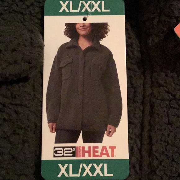 🌸 32 degrees Sherpa cozy shirt jacket wear oversized - Picture 10 of 14